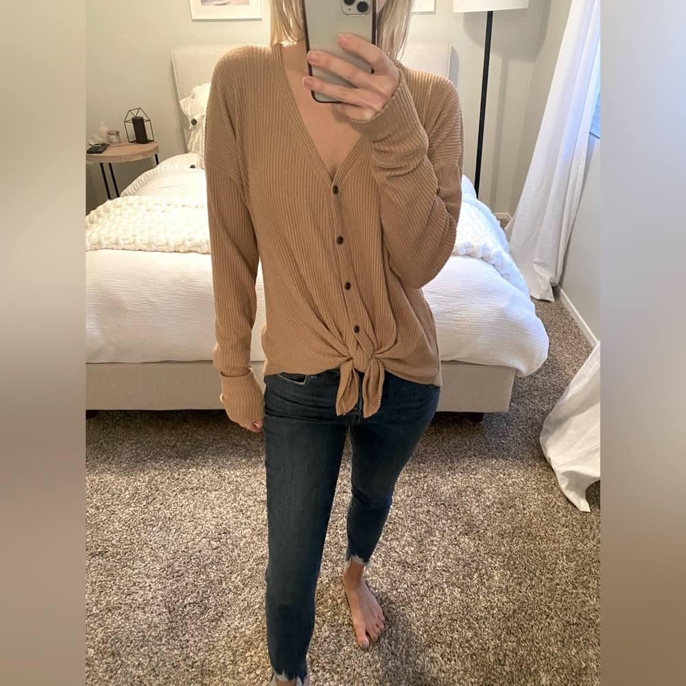 Tan long sleeve top